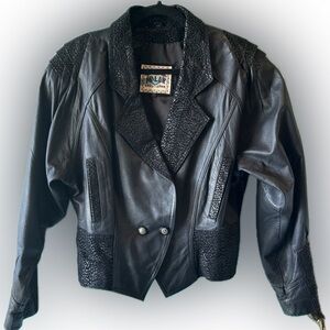 Vintage 1980s Adler Black Leather Jacket Women’s Size Large